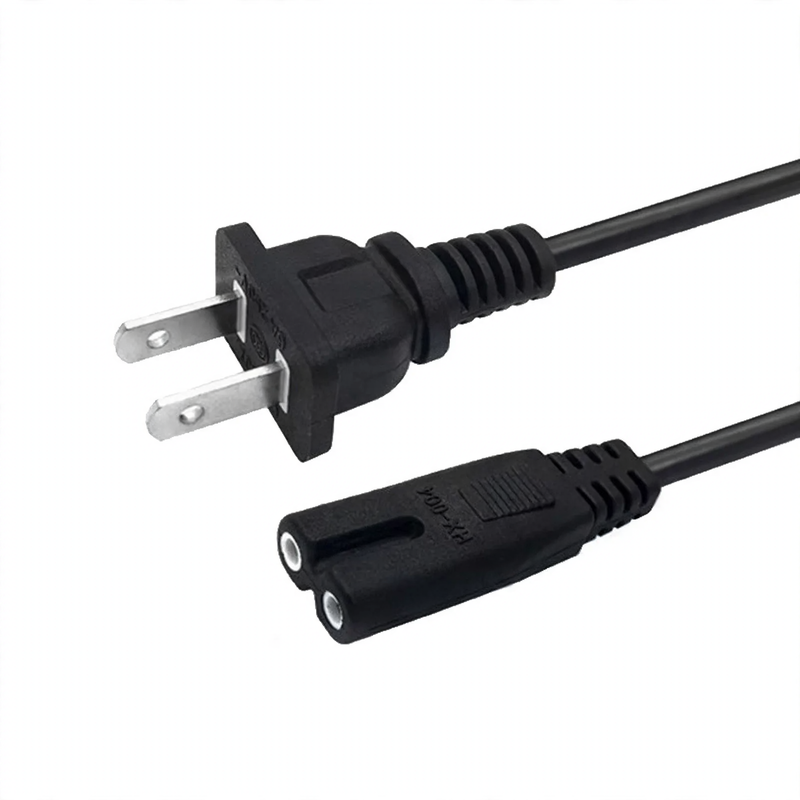 Power cable with flat plug, PVC jacket