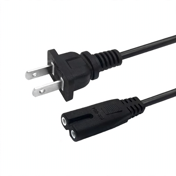 Power cable with flat plug, PVC jacket