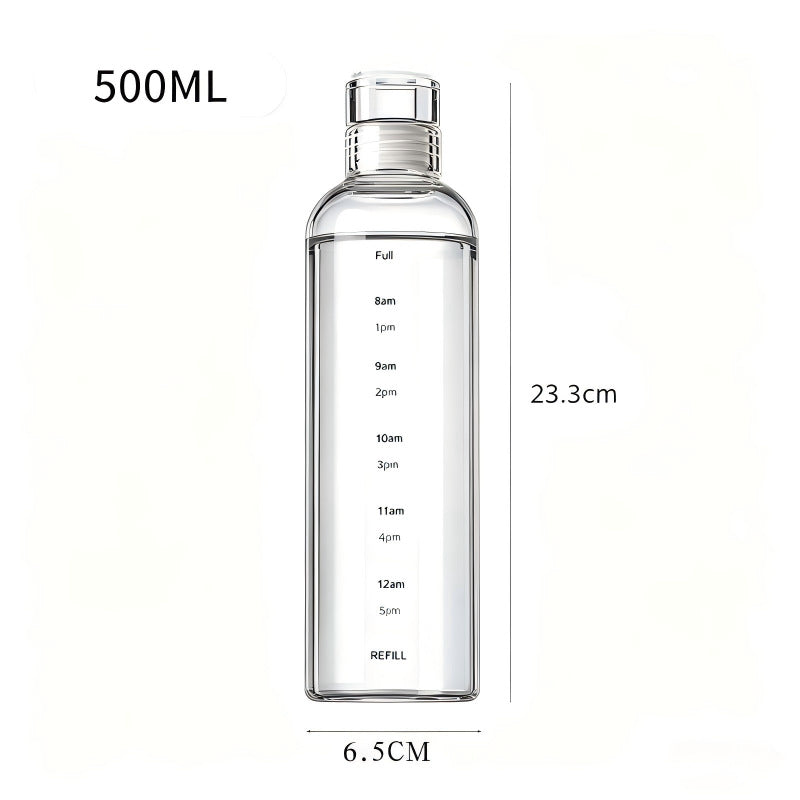 Borosilicate glass bottle for filling, transparent