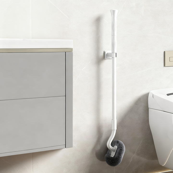 Toilet brush with long handle, extendable up to 115 cm