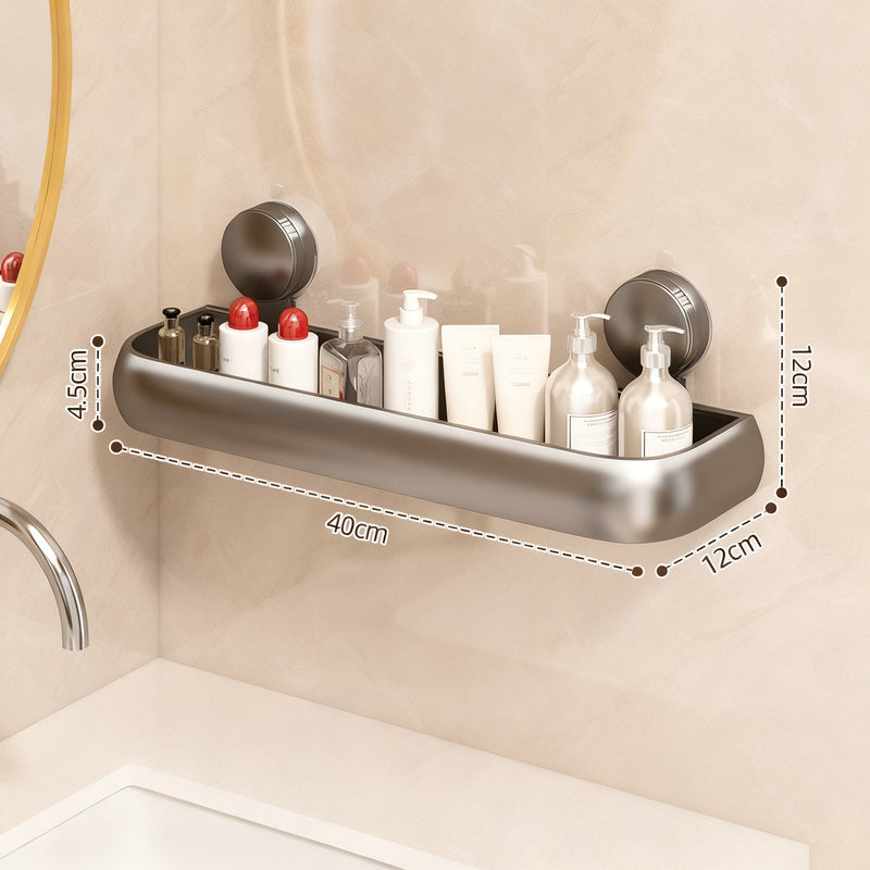 Bathroom shelf with suction cup, height adjustable