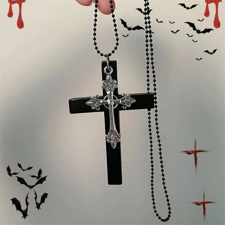 Alloy chain with large cross pendant