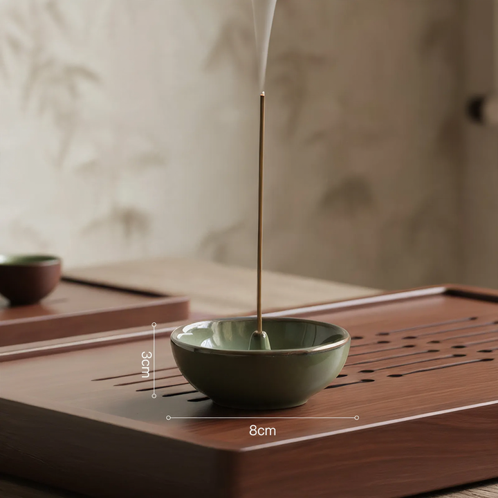 Ceramic incense stick holder, round
