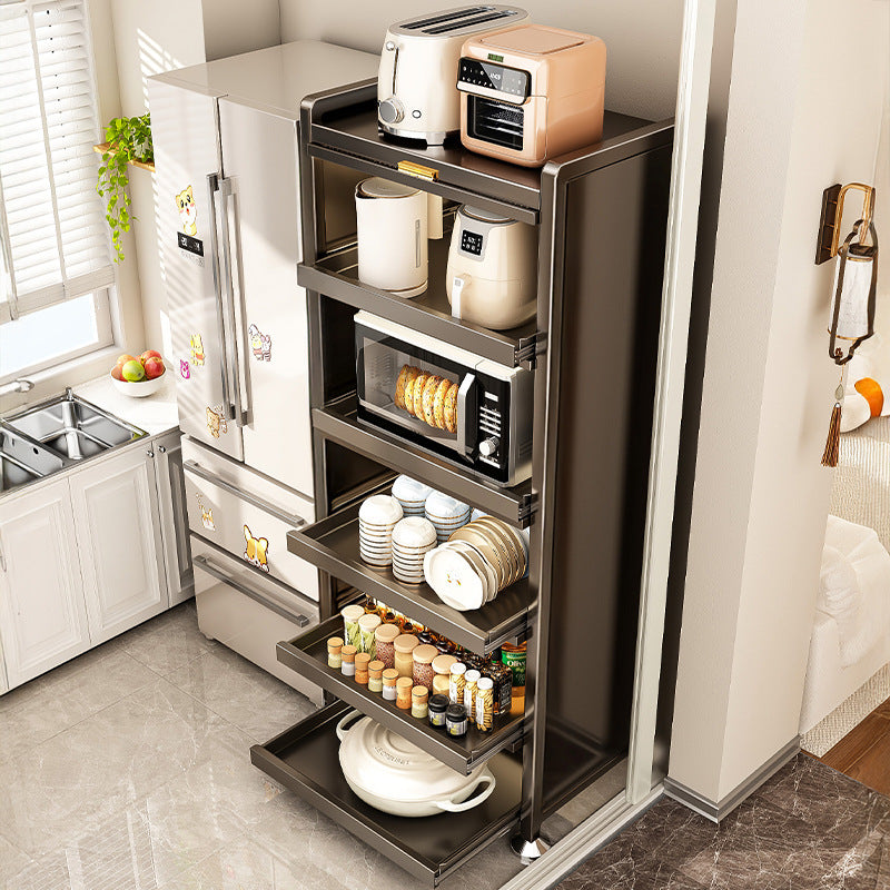 Narrow kitchen stand shelf, movable or fixed