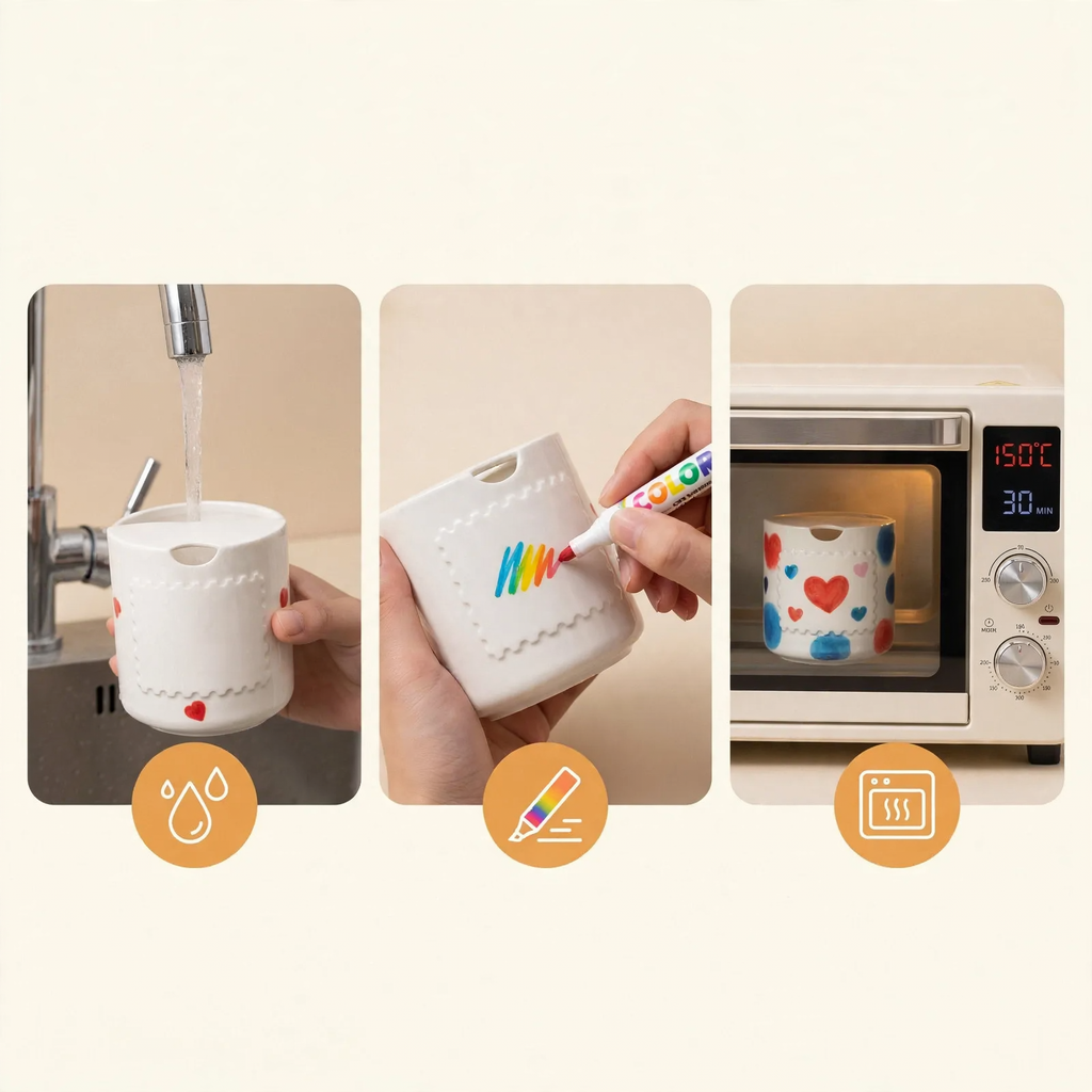 Hand-painted ceramic mug, 460 ml