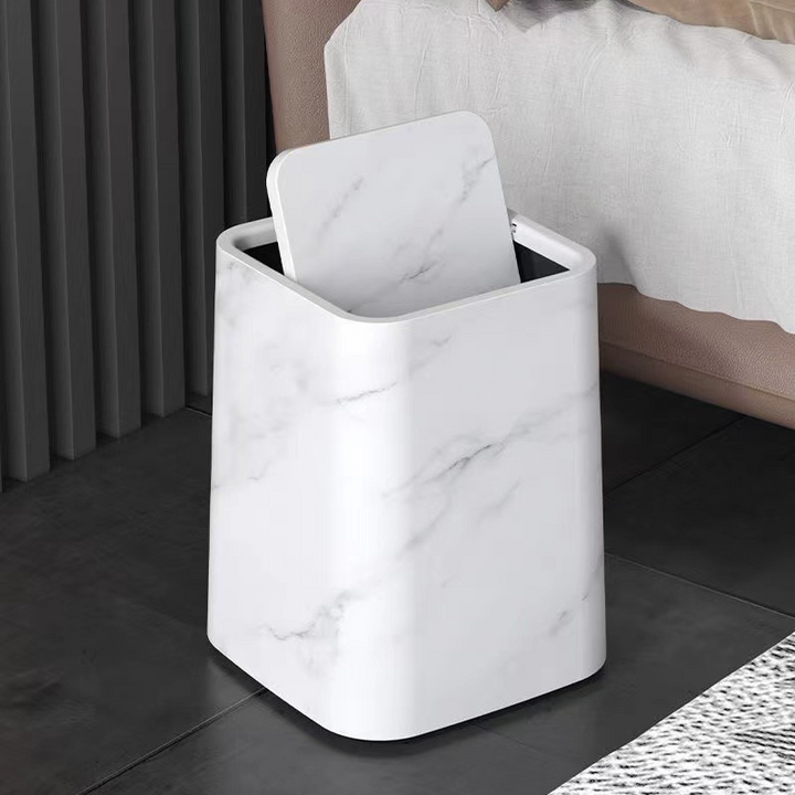 Marble Trash Can | Elegant Swivel Lid | Stornfield