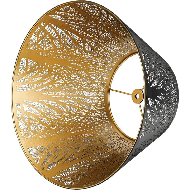 Stornfield | Medium Barrel Fabric Lamp Shade for Table and Floor Lamps, 7x13x7.8 Inches, Natural Ventilated Linen, Handmade, Spider (White)