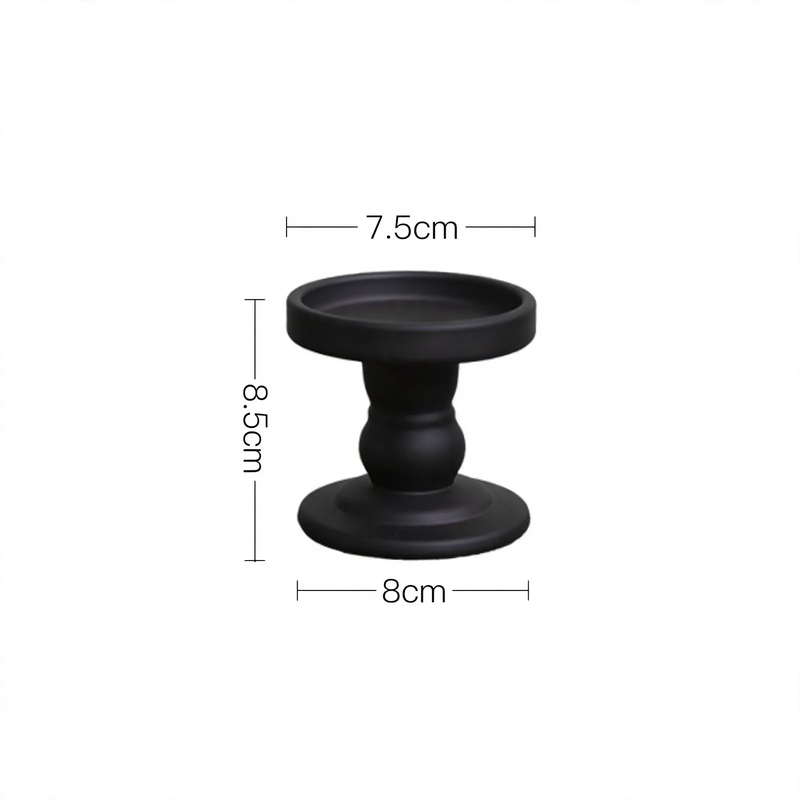 Glass candle tray with pillar base, modern