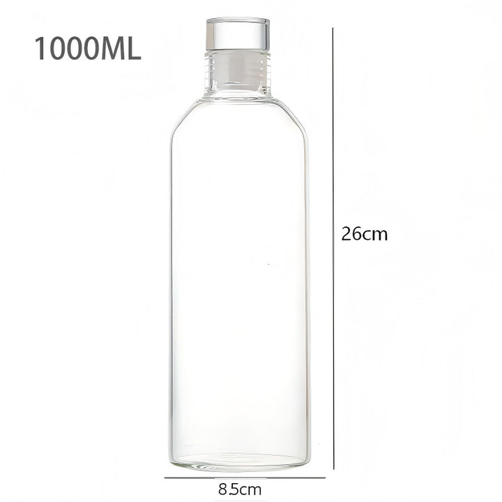 Borosilicate glass bottle for filling, transparent