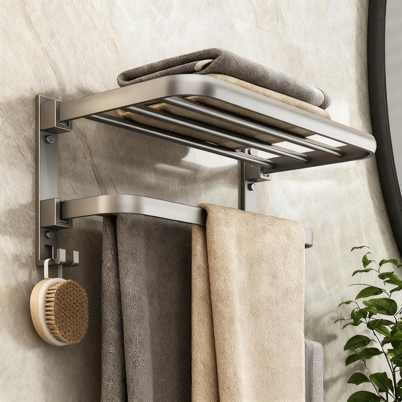 Aluminum towel holder, foldable