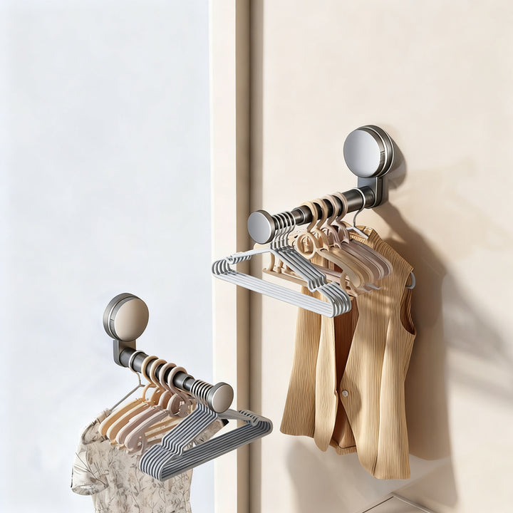 Extendable clothes rail, ABS, wall-mounted