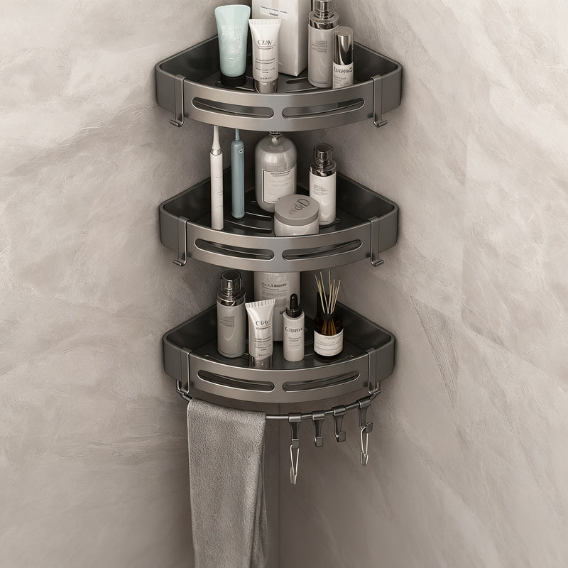 Triangle wall shelf for bathroom, no drilling