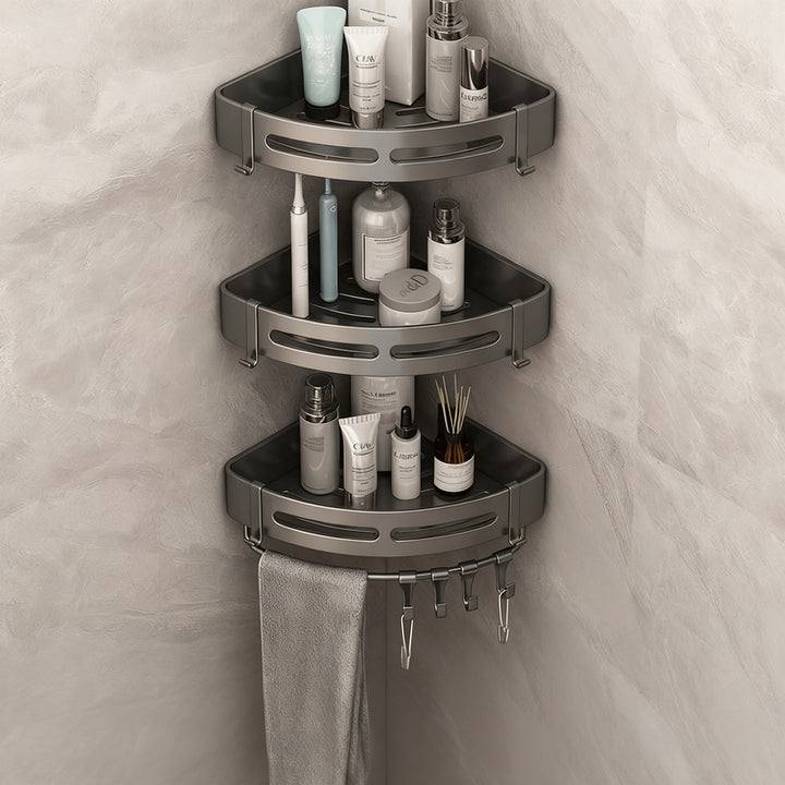 Triangle wall shelf for bathroom, no drilling