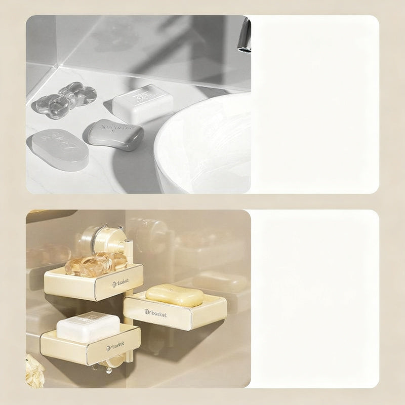 Rotatable soap dish with suction cup