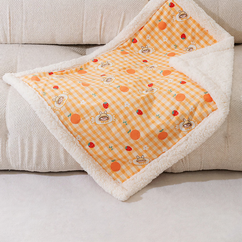 Pet wool blanket, check pattern, double-sided, sizes XS–2XL