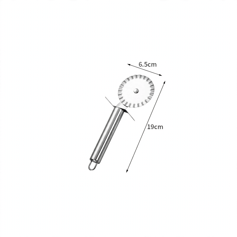 Pizza cutter and cake server made of stainless steel