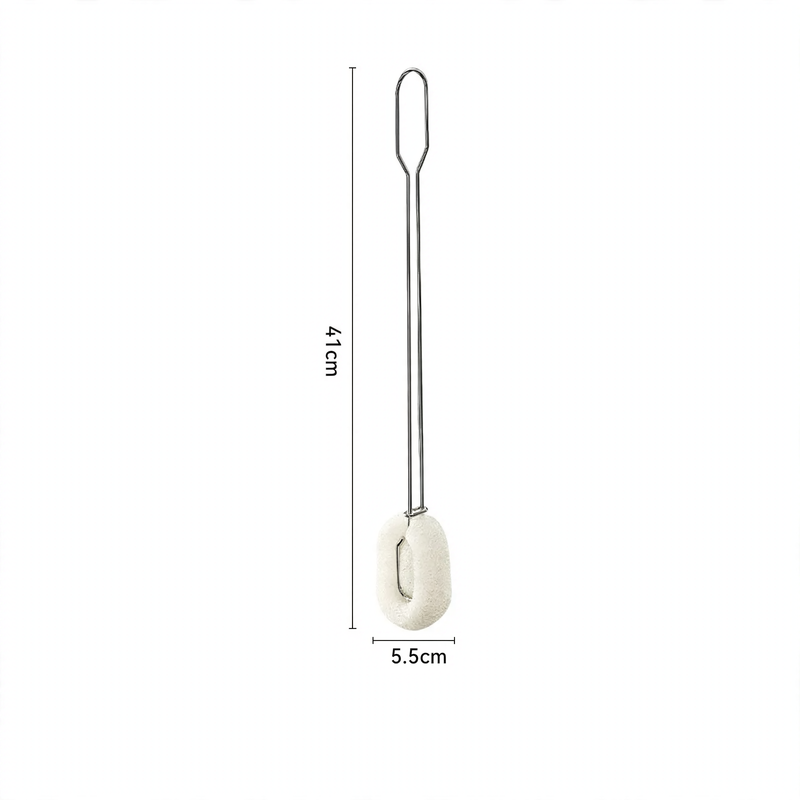 Long handle brush made of stainless steel with sponge