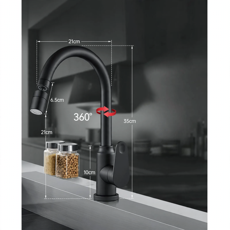 Kitchen mixer with universal joint and pressure compensation