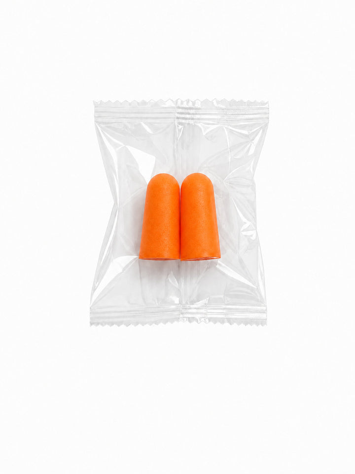 Foam ear plugs, spherical shape, 25×12 mm