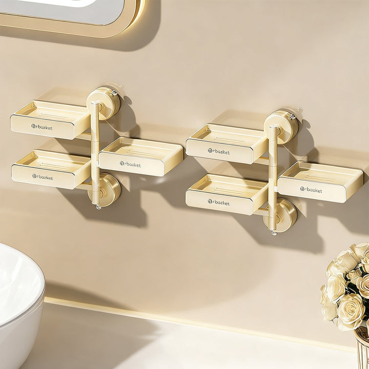Rotatable soap dish with suction cup