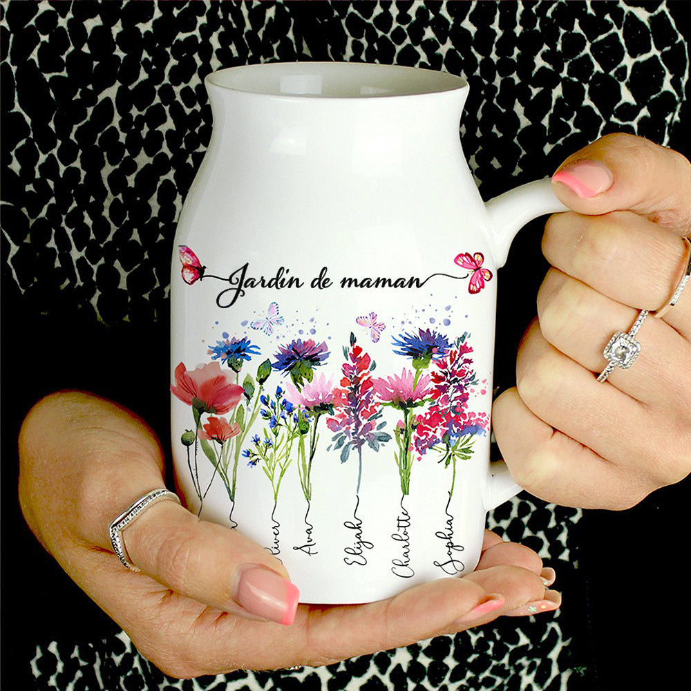 Ceramic drinking mug, porcelain