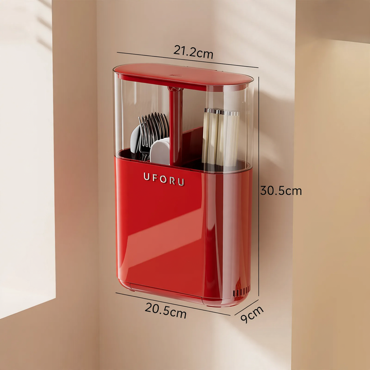 Stick holder with snap button and drainage