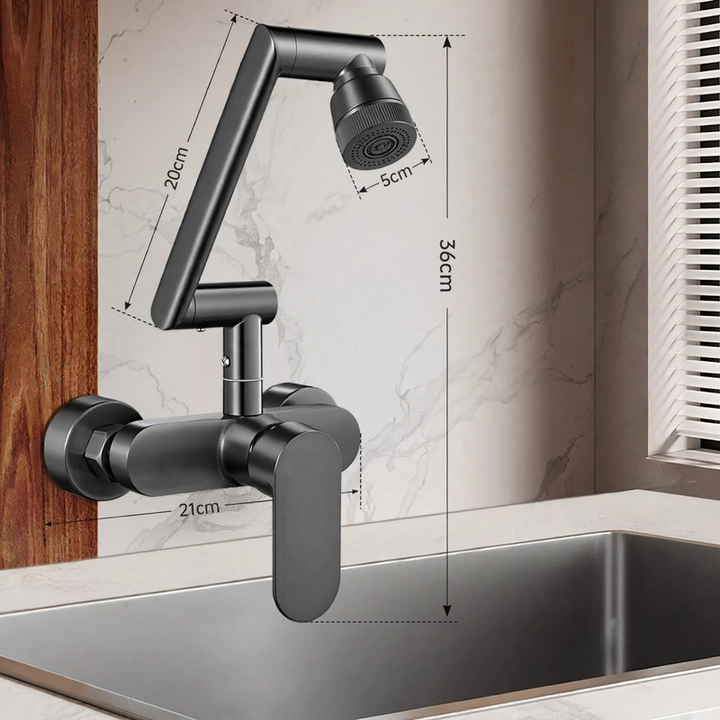 Built-in kitchen faucet with universal joint