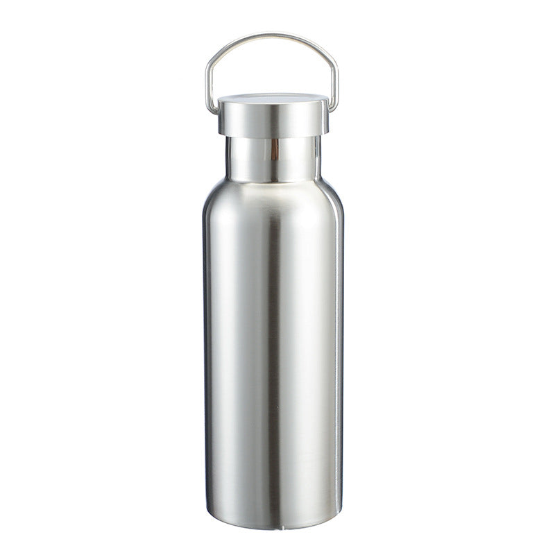Insulated stainless steel drinking bottle with handle