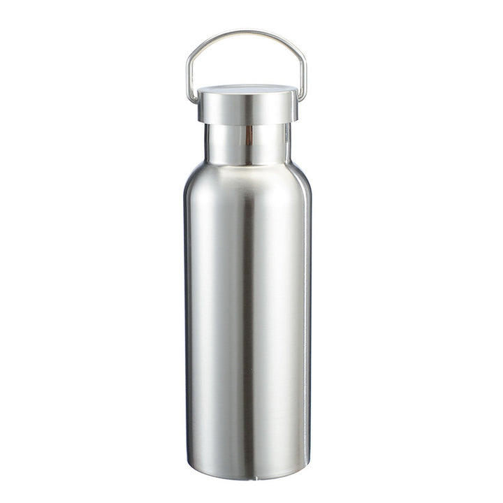 Insulated stainless steel drinking bottle with handle
