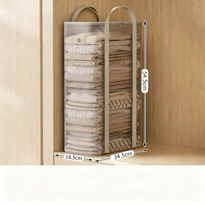 Transparent storage bag for clothing and bedding