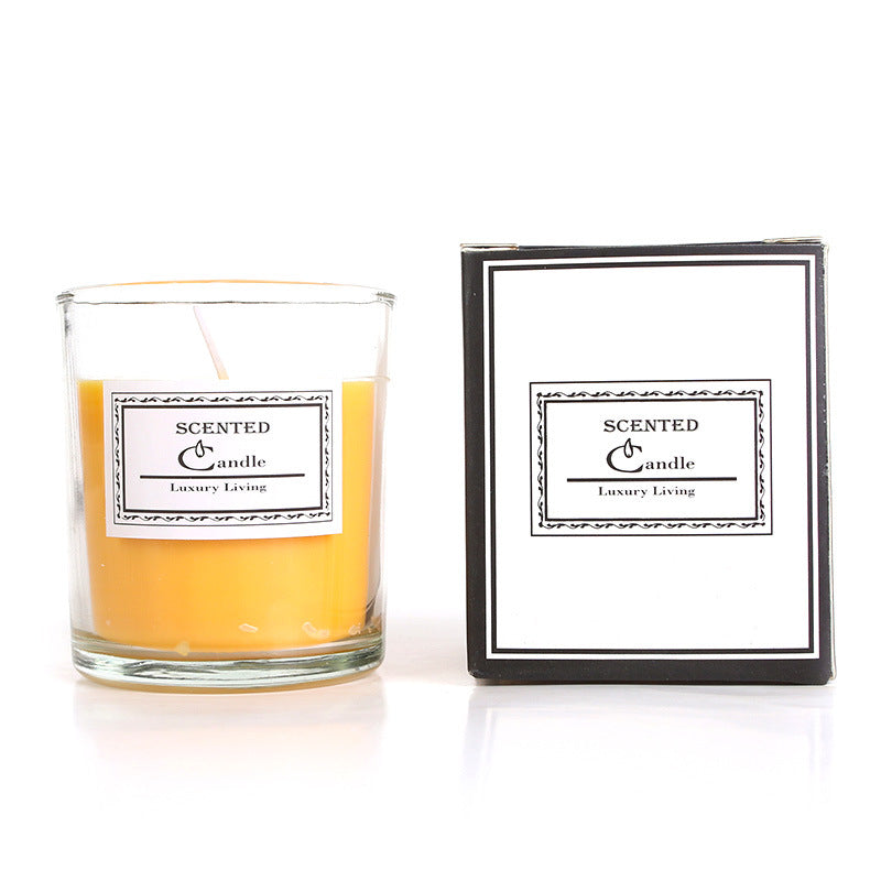 Scented candle from soy wax, cylinder