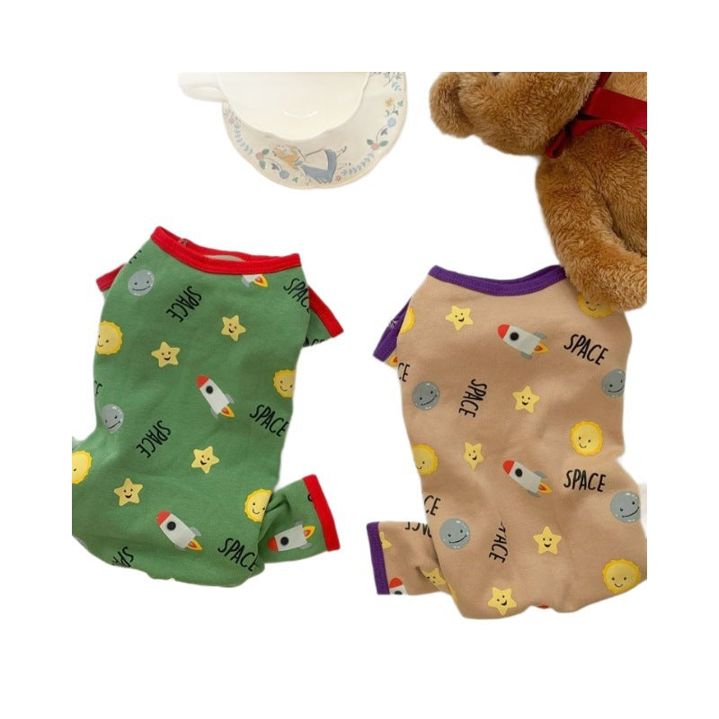 Dog overall with four legs made of fleece