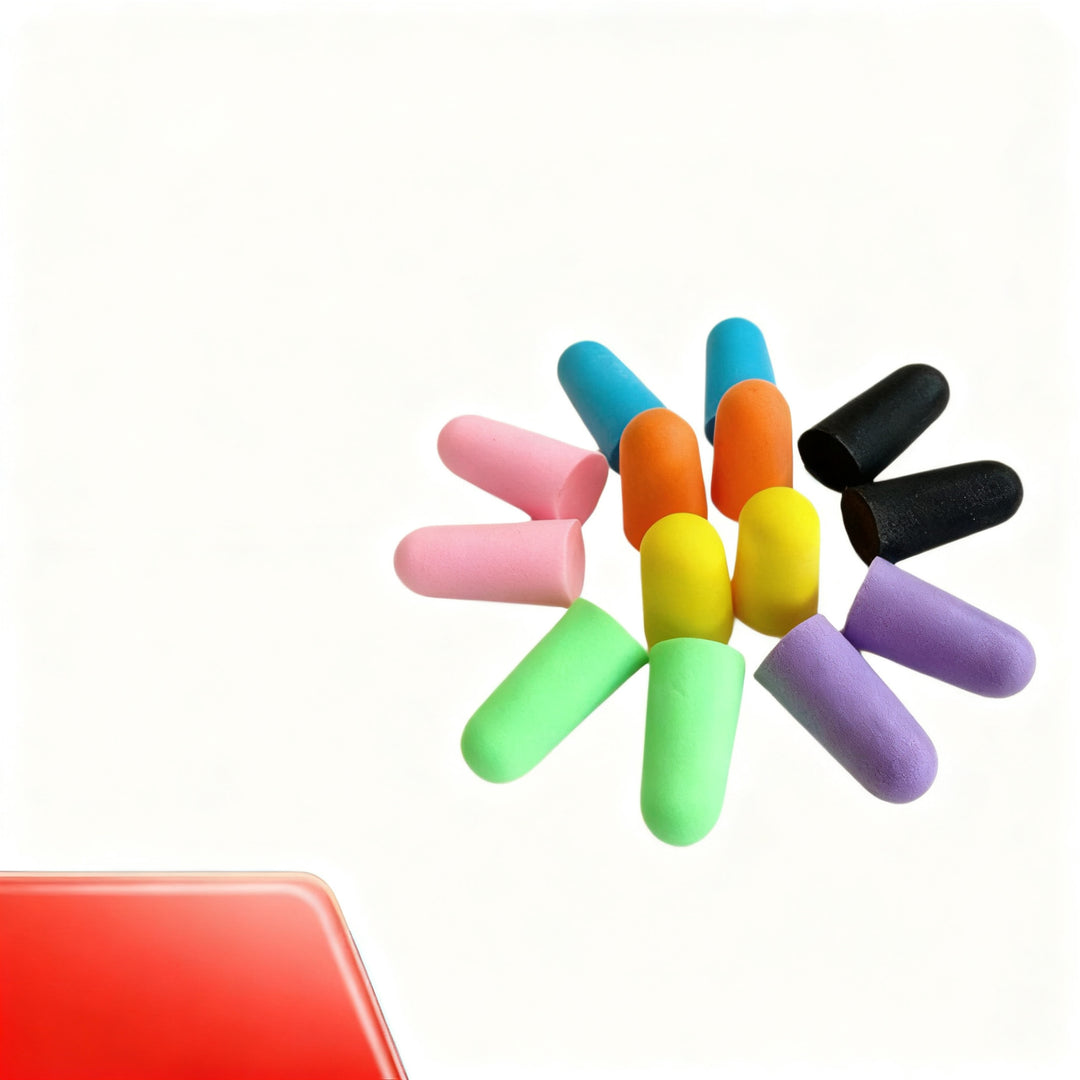 Foam ear plugs, spherical shape, 25×12 mm