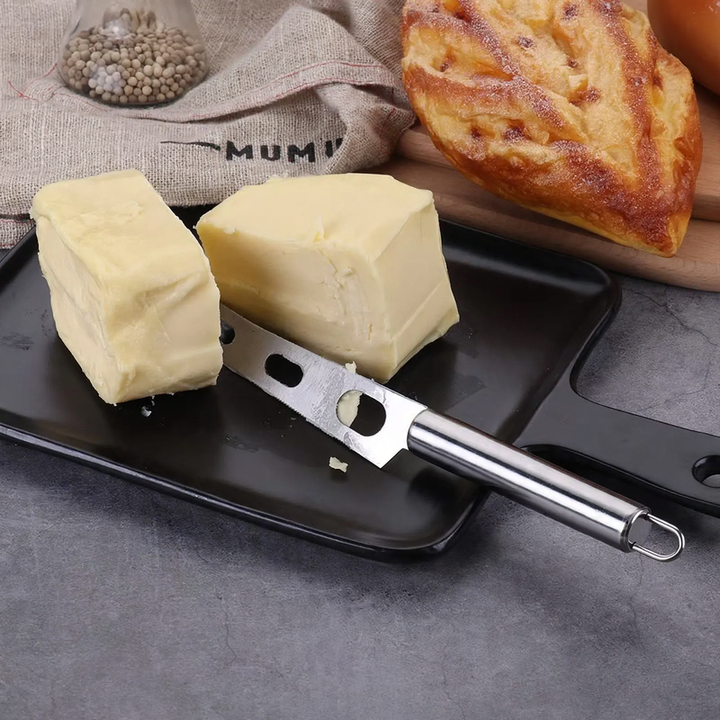 Pizza cutter and cake server made of stainless steel