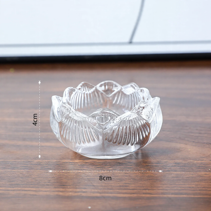 European style glass candle tray