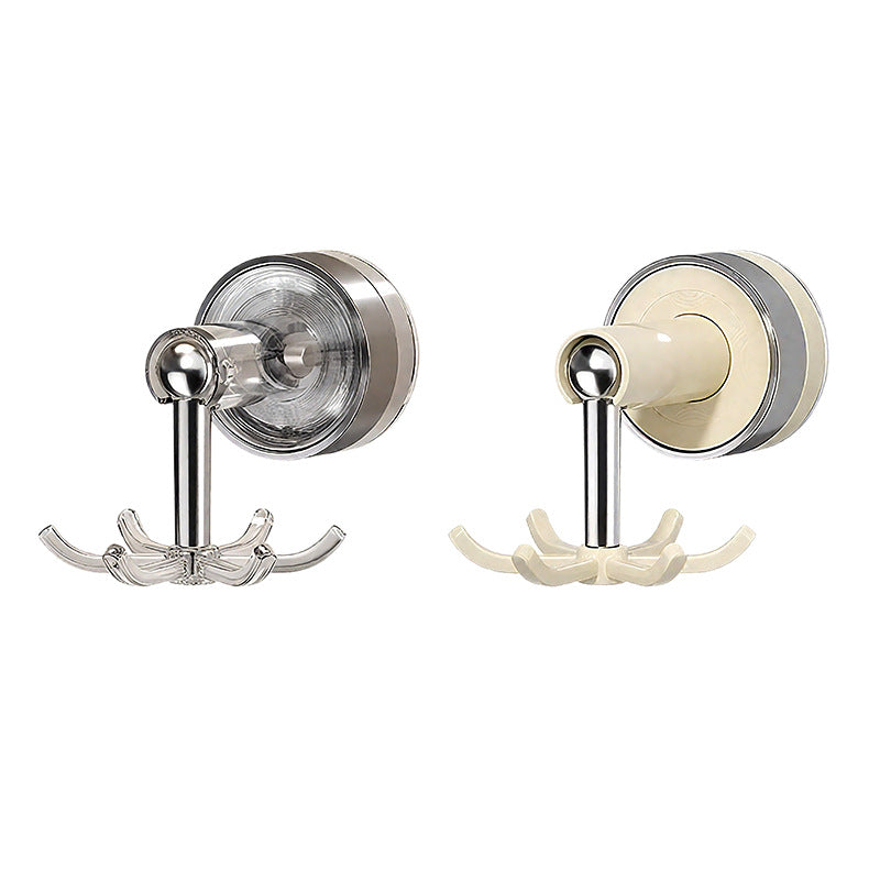 Suction cup wall hooks with six hooks, rotatable