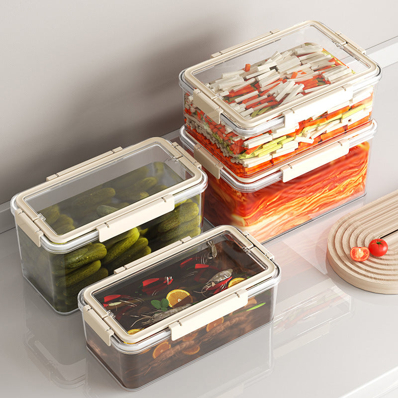 Airtight freshness box made of plastic, rectangular