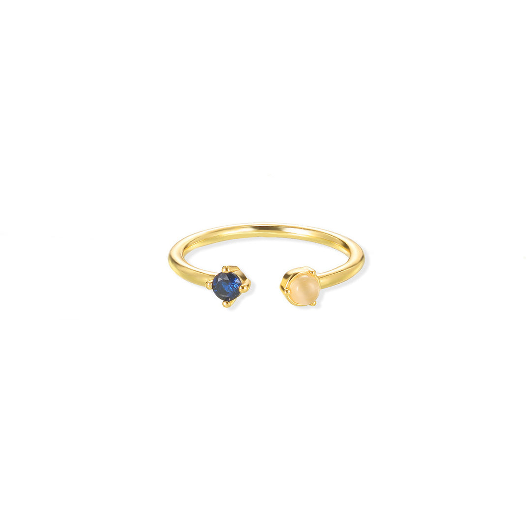 Birthstone ring, adjustable