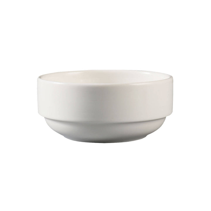 Ceramic soup bowl, round, white