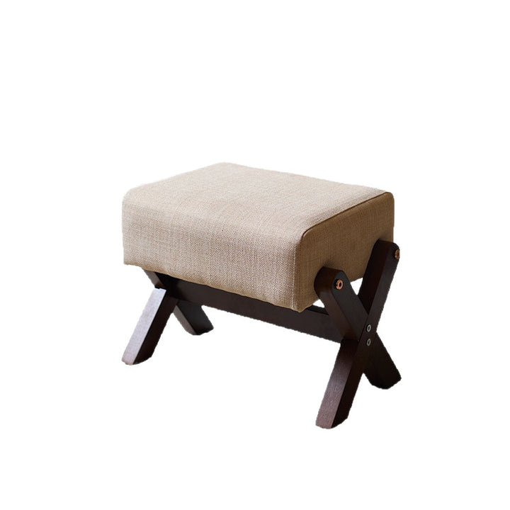 Children's footstool made of rubber wood, square