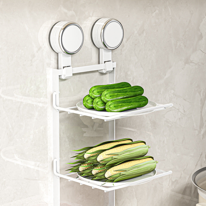 Suction cup preparation shelf, stainless steel, three-layer