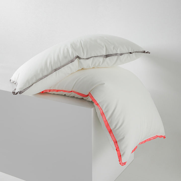 Flat neck support pillow with soybean fiber