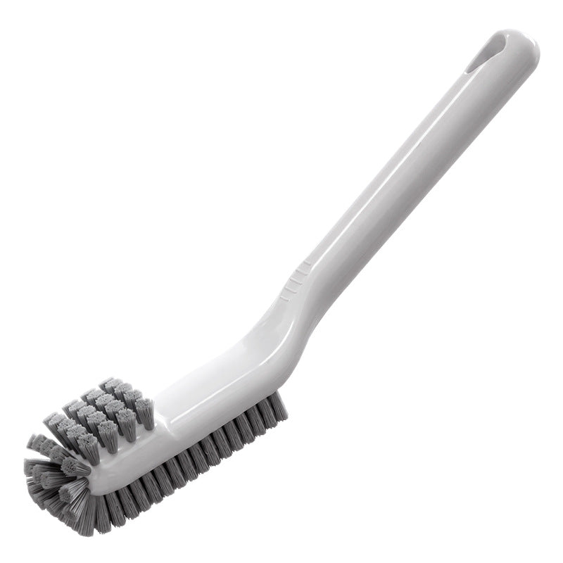 Shoe brush with long handle, double-sided