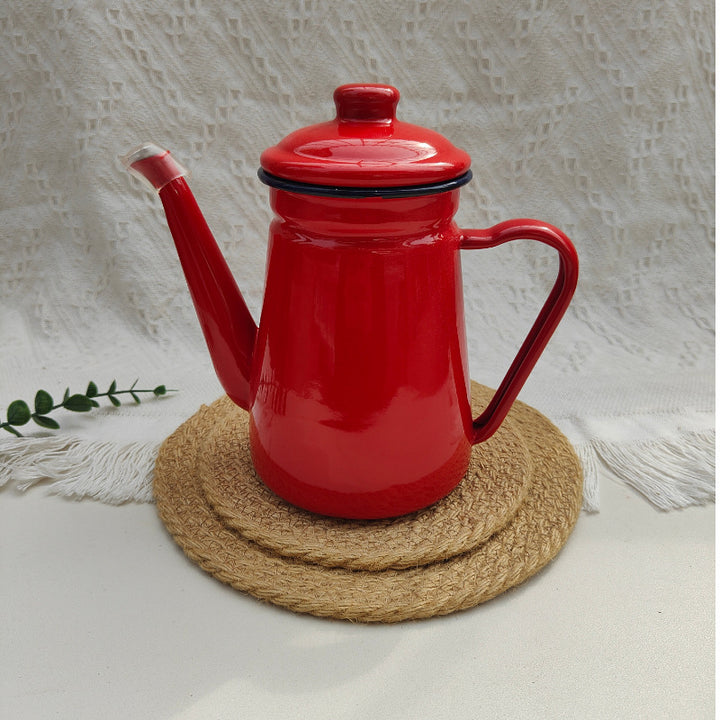 Enamelled hand brewing kettle made of sheet steel, 1.2 L