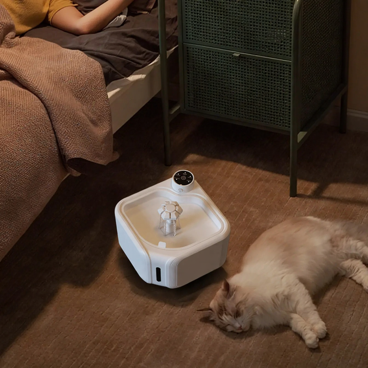 Automatic pet drinking fountain made of stainless steel