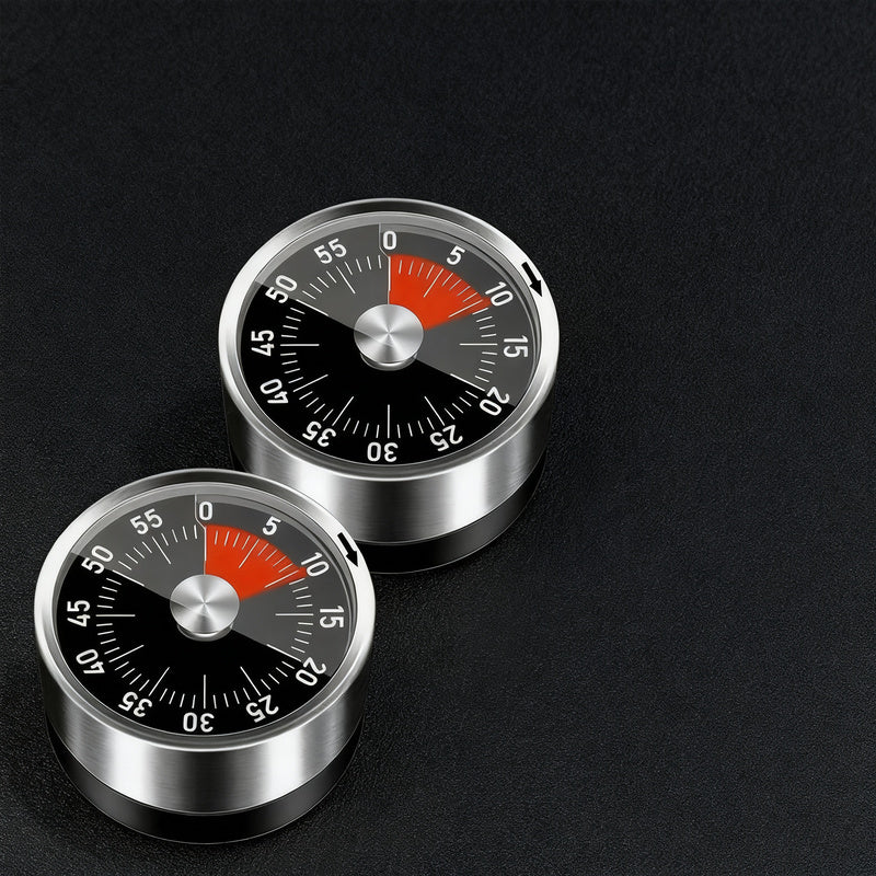 Mechanical kitchen timer with magnet holder