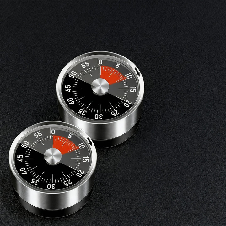 Mechanical kitchen timer with magnet holder