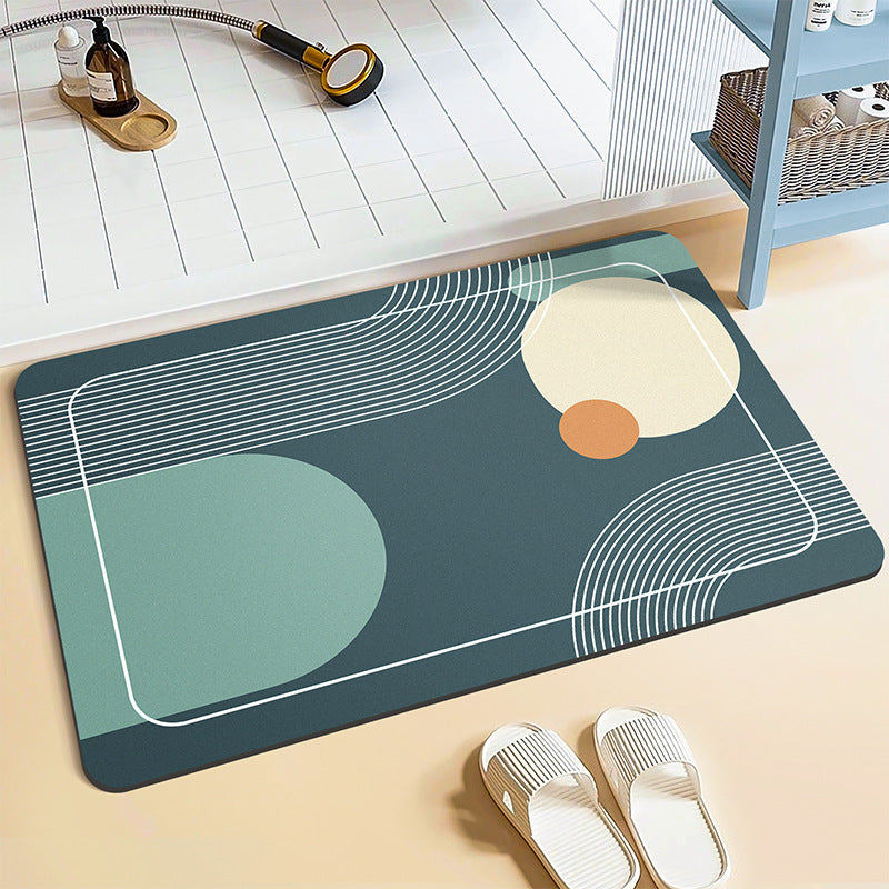 Cartoon doormat made of faux fur, washable