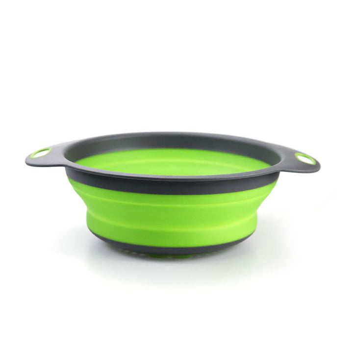 Folding vegetable bowl with strainer