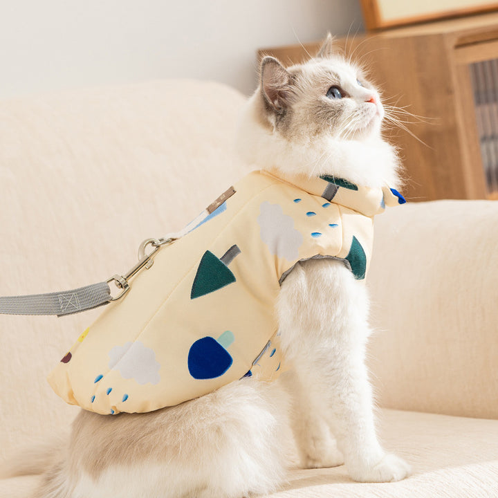 Polyester vest for pets with print